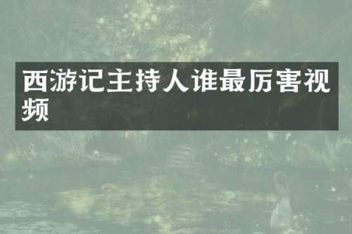西游记主持人谁最厉害视频
