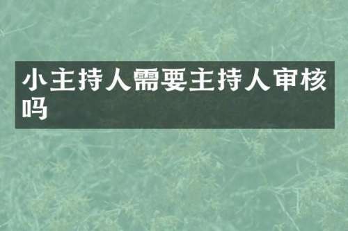 小主持人需要主持人审核吗