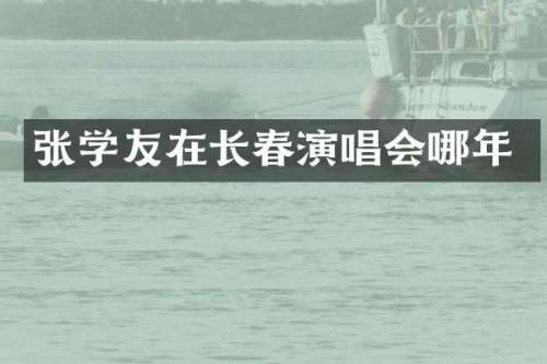 张学友在长春演唱会哪年