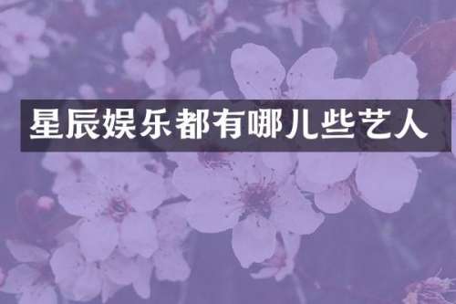 星辰娱乐都有哪儿些艺人
