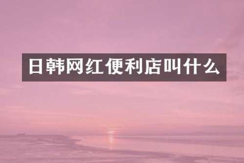 日韩网红便利店叫什么