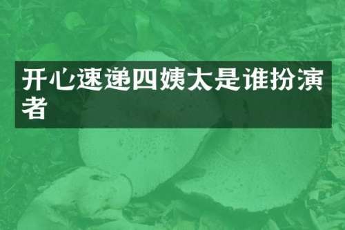 开心速递四姨太是谁扮演者