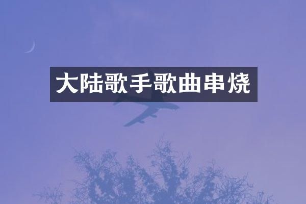 大陆歌手歌曲串烧