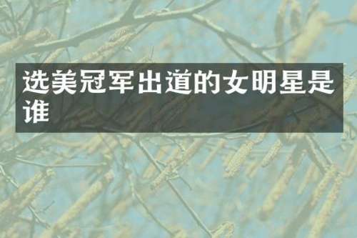 选美冠军出道的女明星是谁