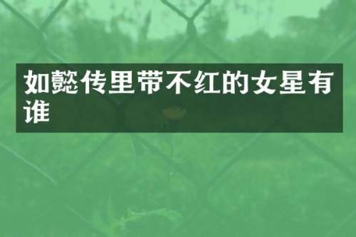 如懿传里带不红的女星有谁