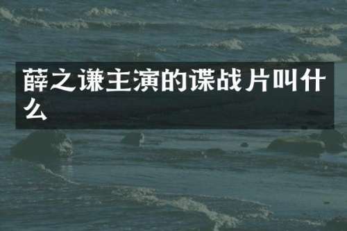 薛之谦主演的谍战片叫什么