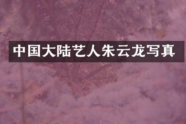 中国大陆艺人朱云龙写真