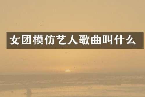 女团模仿艺人歌曲叫什么