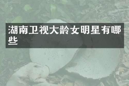 湖南卫视大龄女明星有哪些