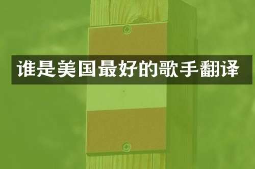 谁是美国最好的歌手翻译