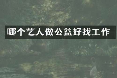 哪个艺人做公益好找工作