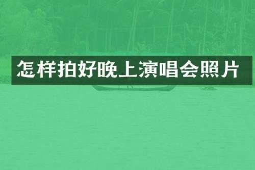 怎样拍好晚上演唱会照片