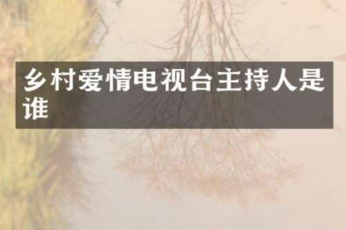 乡村爱情电视台主持人是谁