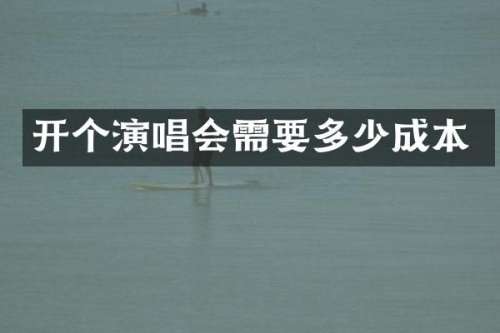 开个演唱会需要多少成本