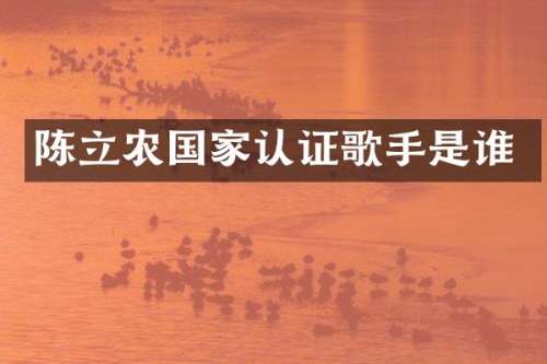 陈立农国家认证歌手是谁
