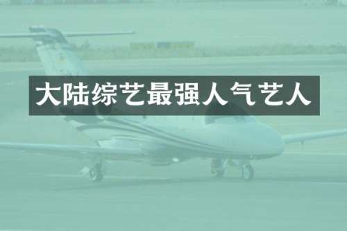 大陆综艺最强人气艺人