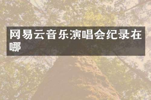 网易云音乐演唱会纪录在哪