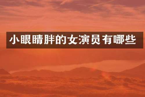 小眼睛胖的女演员有哪些