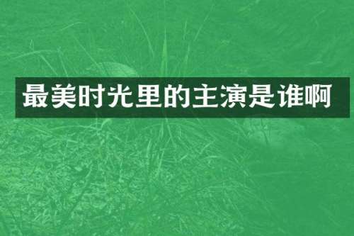 最美时光里的主演是谁啊
