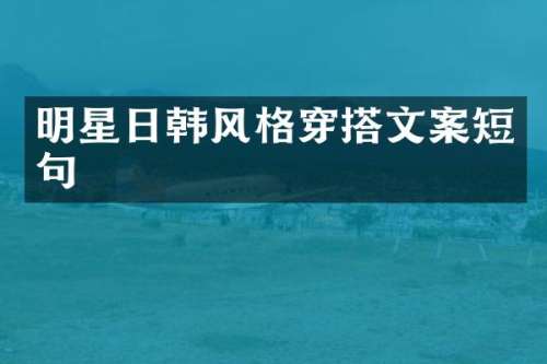 明星日韩风格穿搭文案短句