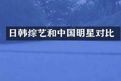 日韩综艺和中国明星对比