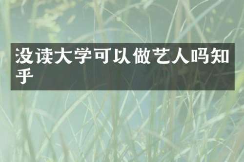 没读大学可以做艺人吗知乎