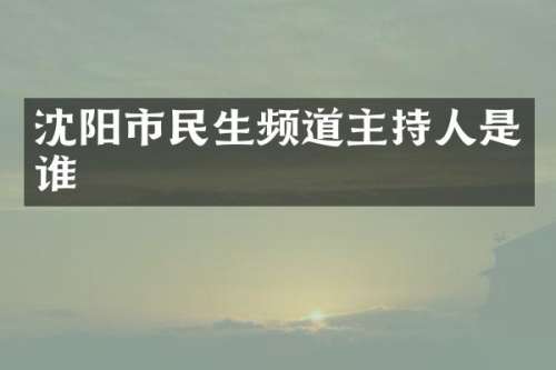 沈阳市民生频道主持人是谁