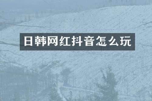 日韩网红抖音怎么玩