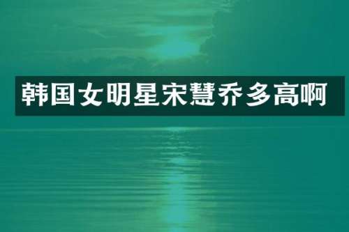韩国女明星宋慧乔多高啊