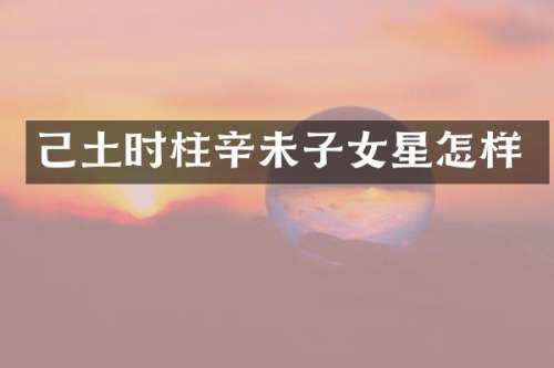己土时柱辛未子女星怎样