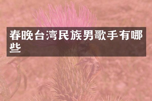 台湾男歌手有哪些