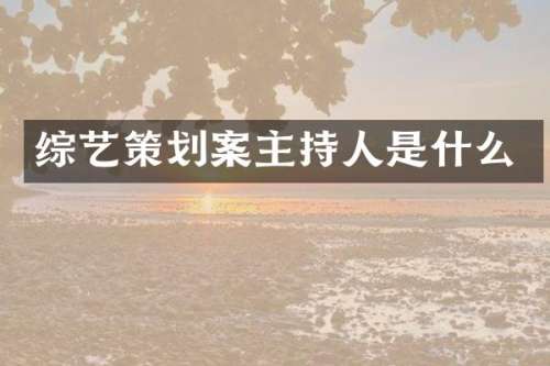 综艺策划案主持人是什么