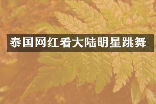 泰国网红看大陆明星跳舞
