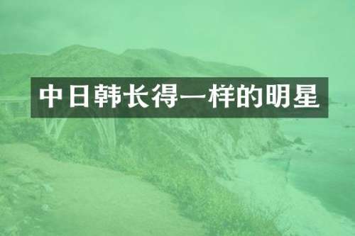 中日韩长得一样的明星