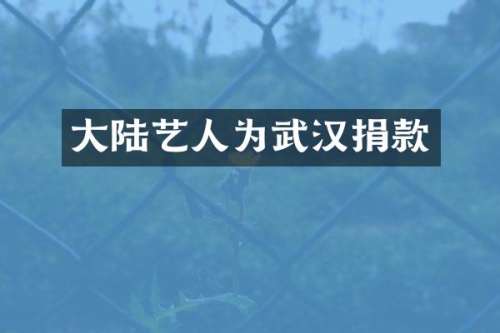 大陆艺人为武汉捐款