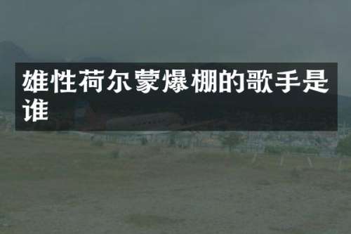 雄性荷尔蒙爆棚的歌手是谁