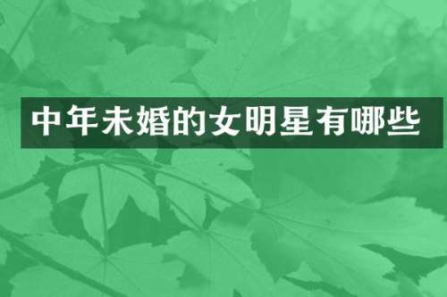 中年未婚的女明星有哪些