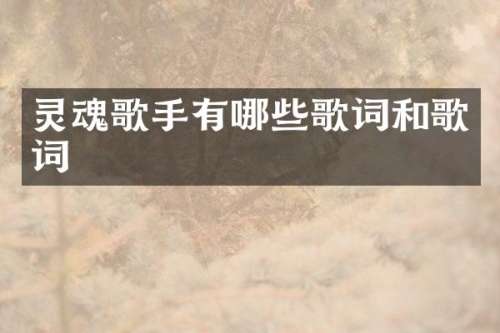 灵魂歌手有哪些歌词和歌词