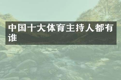 中国十大体育主持人都有谁