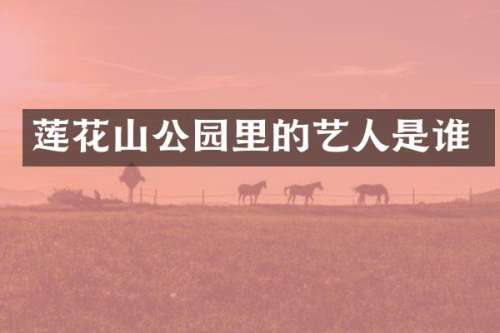莲花山公园里的艺人是谁