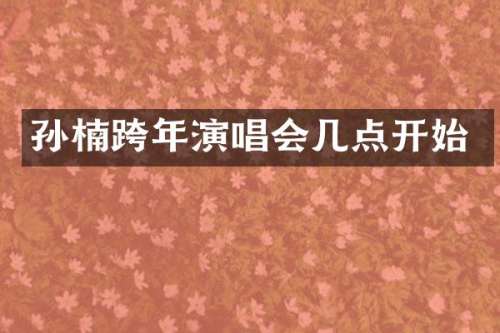 孙楠跨年演唱会几点开始