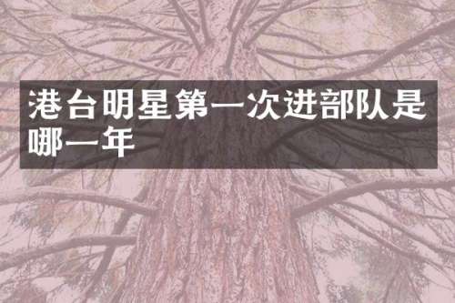 港台明星第一次进部队是哪一年