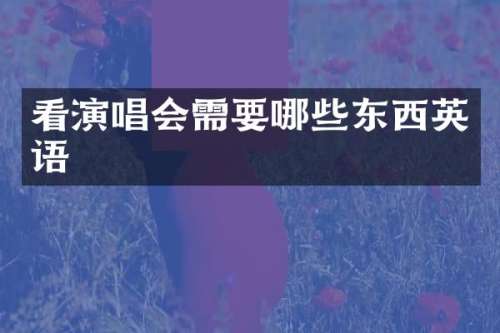 看演唱会需要哪些东西英语
