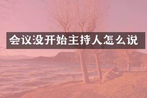 会议没开始主持人怎么说