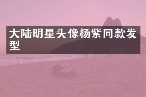 大陆明星头像杨紫同款发型