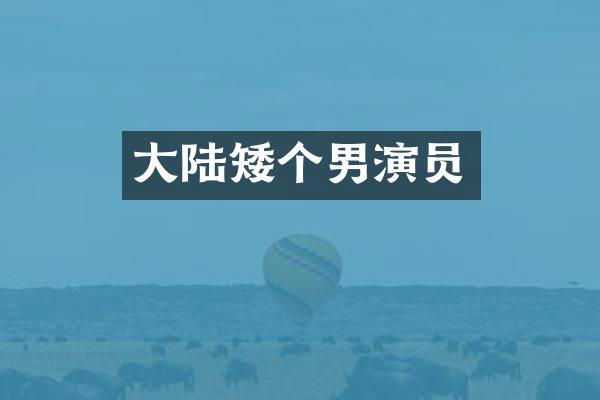 大陆矮个男演员
