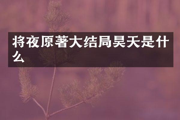 将夜原著大结局昊天是什么
