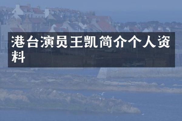 港台演员王凯简介个人资料