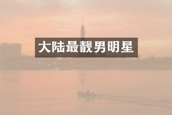 大陆最靓男明星