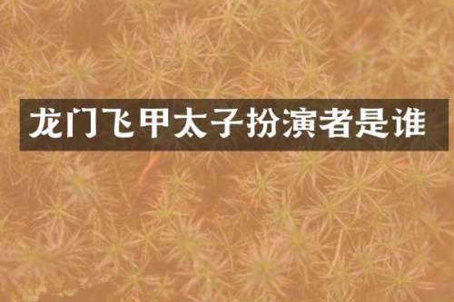 龙门飞甲太子扮演者是谁